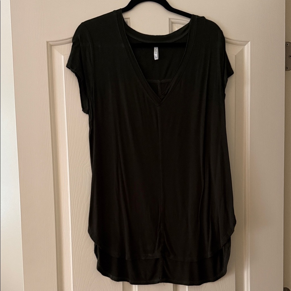 Z Supply Olive V-Neck Short Sleeve Top